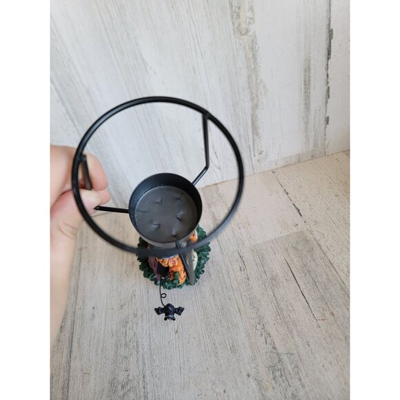 Vintage rustic witch tealight candle Halloween home decor holder - Picture 5 of 8